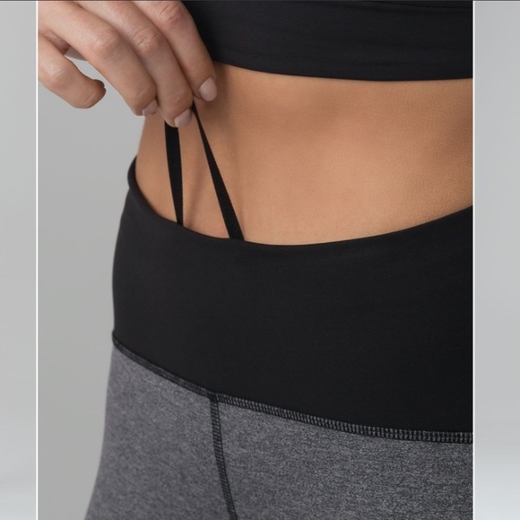 Lululemon Train Times Crop Leggings 17" Inseam Heathered Black 4 - Picture 11 of 12